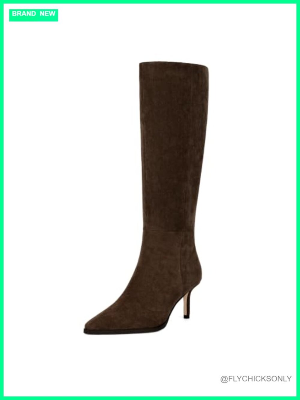 Knee High Boots Pointed Toe Stiletto Heel Side Zipper Tall Boots